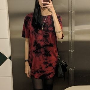 Red tie dye shirt